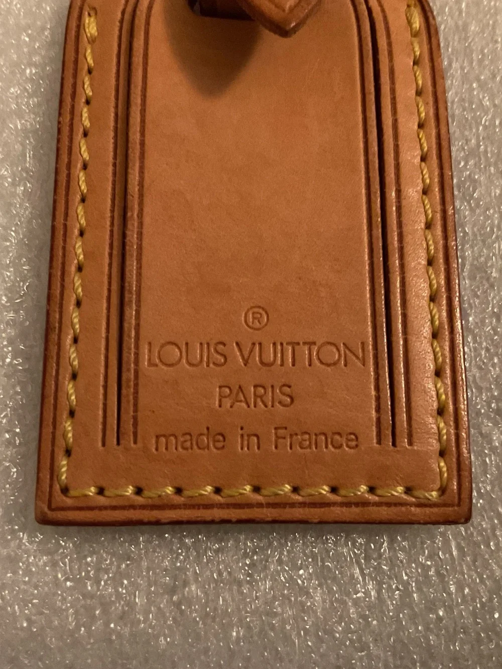 Louis Vuitton Vintage Small Vachetta Leather Luggage Tag w/ Strap Made in France